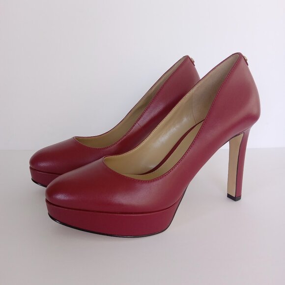 MICHAEL Michael Kors Chantal Rubin Red Leather Platform Pump Womens Size 7M - Picture 3 of 14